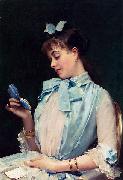 Raimundo Madrazo Portrait Of Aline Mason In Blue oil painting on canvas